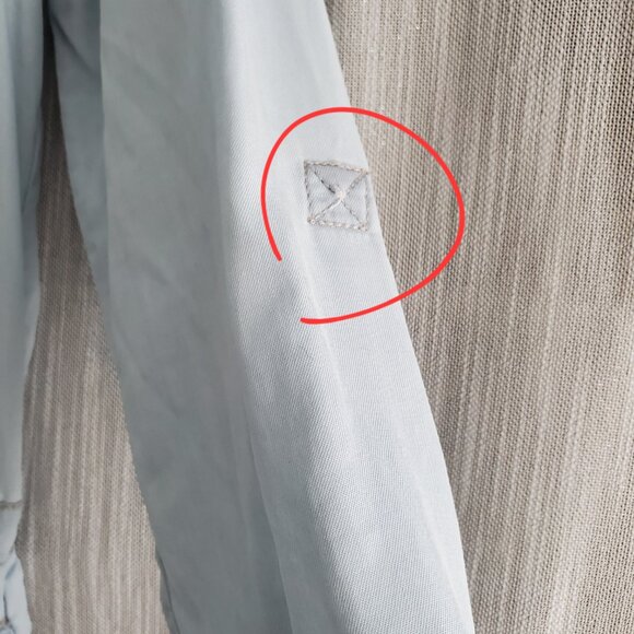 CALVIN KLEIN Chambray Denim Shirt Dress Roll-up Sleeve Zip Up Drawstring *READ - Picture 10 of 10